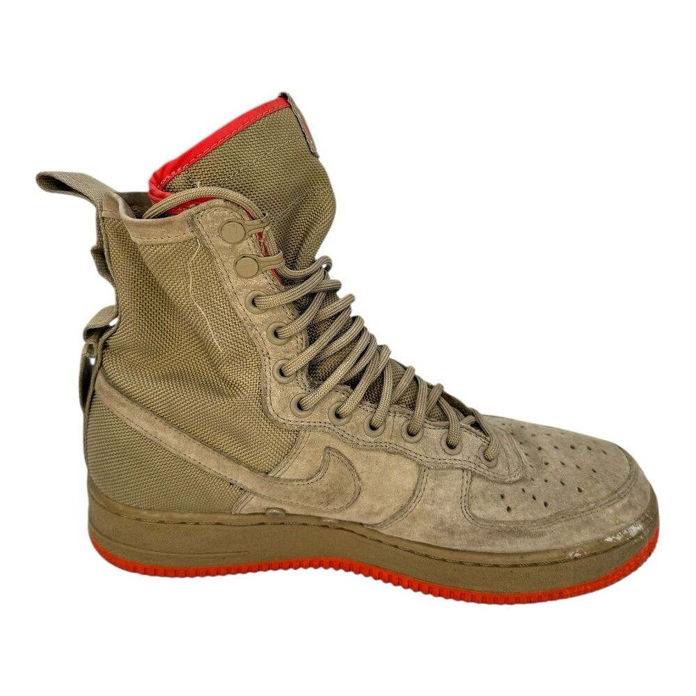 NIKE Mens Special Force Af1 Khaki-Rush Coral Sneaker Boots #864024-205 Sz 8